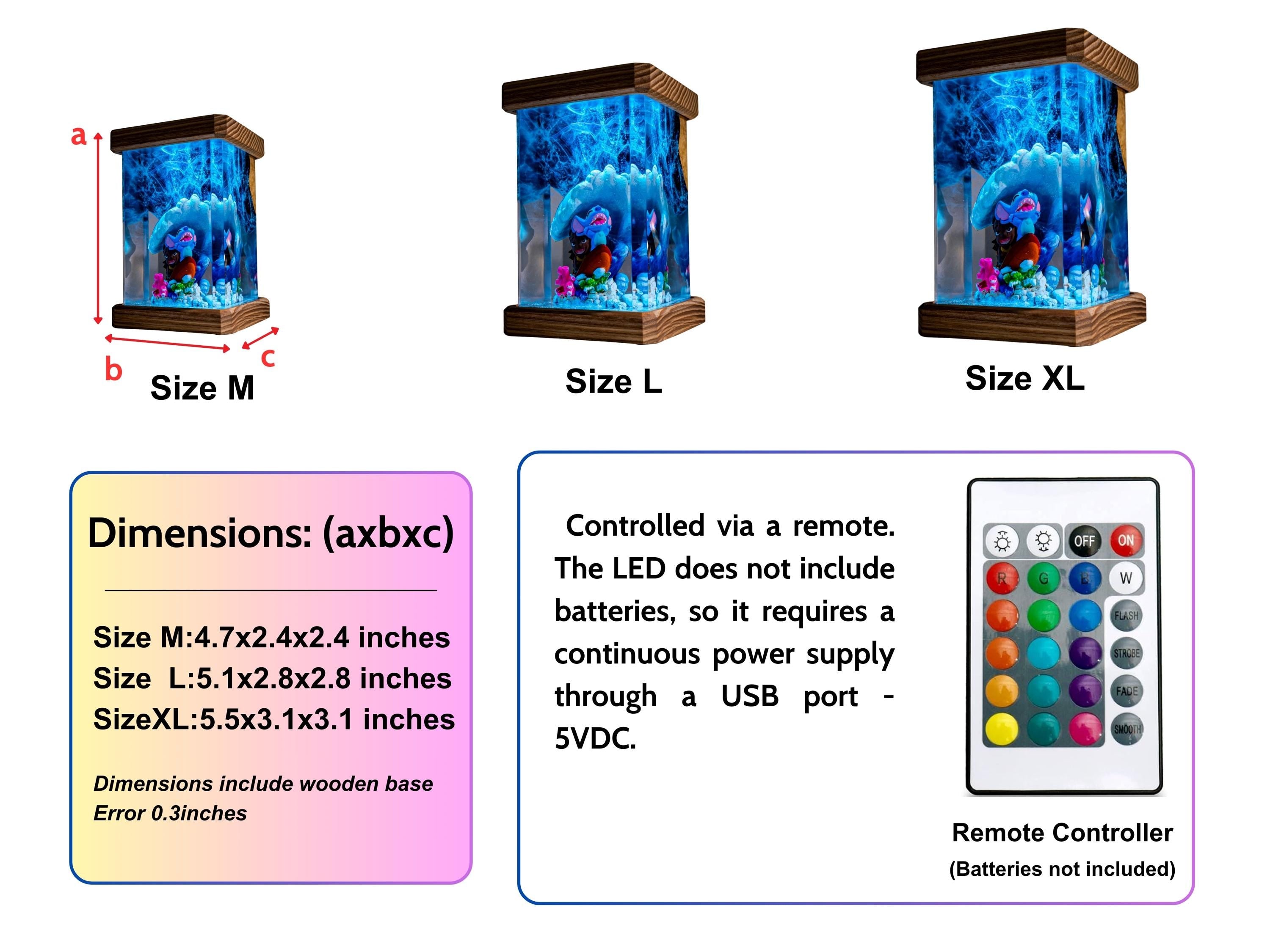 Stitch Resin Night Light – Blue Koala resin lamp, Custom Gift for Kids & Mother, Stitch and Lilo gift