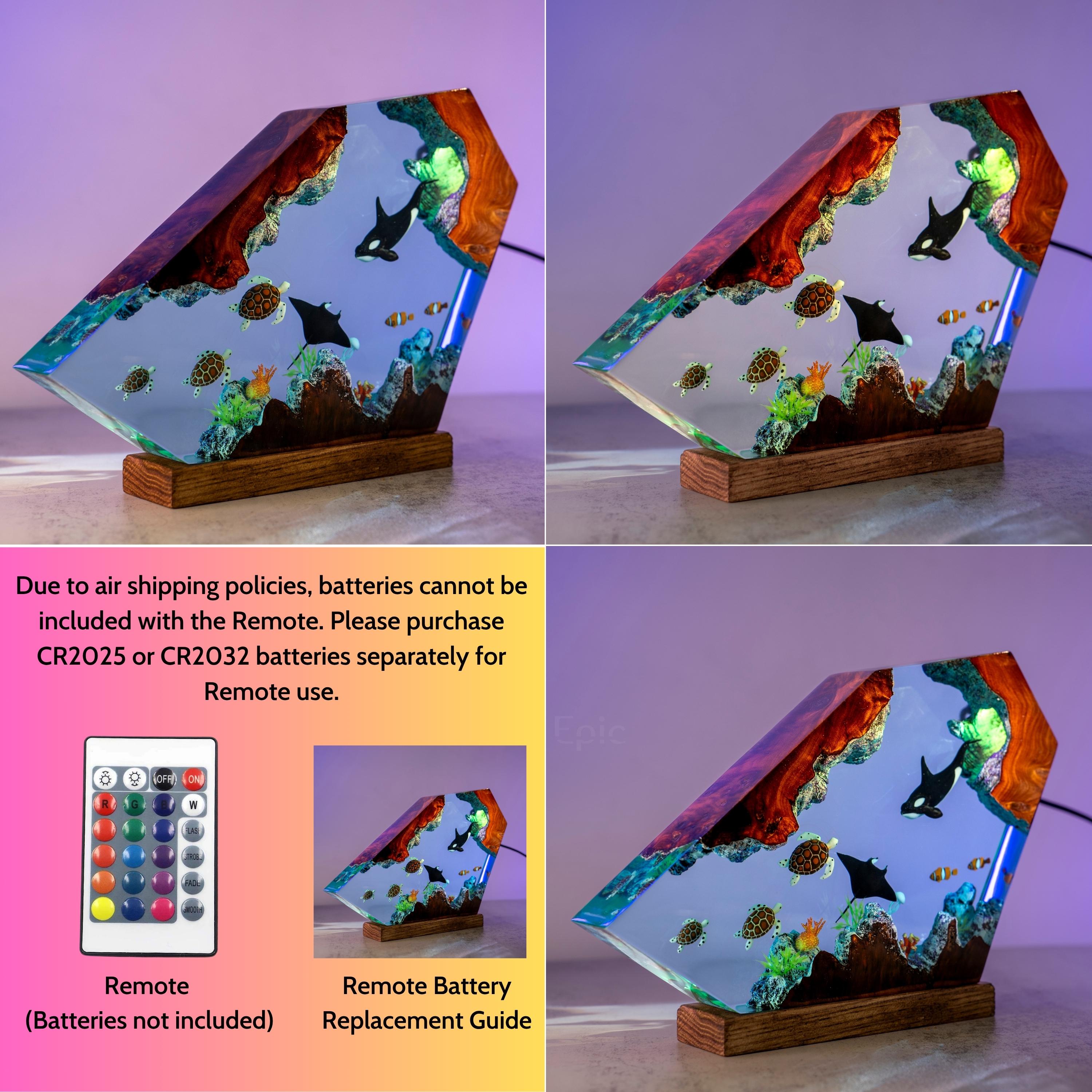 Killer whales and Turtle Resin Night Lights - Resin Ocean Lamp, gift for kid, home decor, custom night light, gift for dad