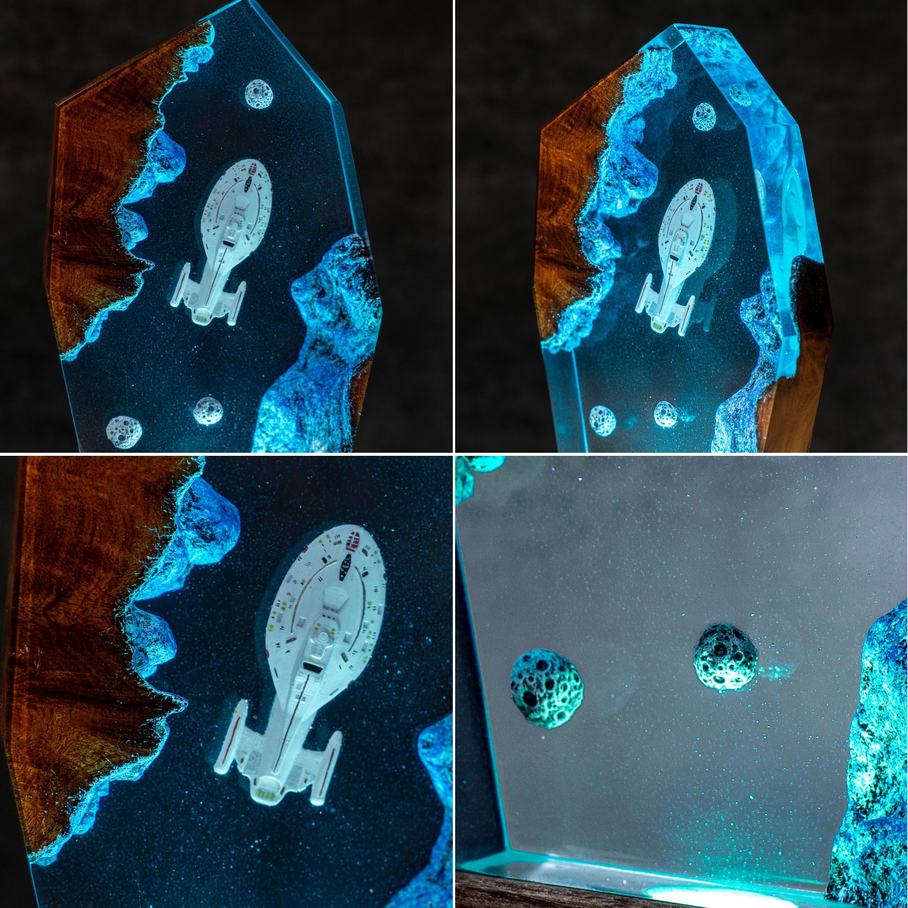 Star Trek USS Voyager NCC-74656 resin night light, Millennium falcom resin lamp, star trek model, science fiction spaceship, Sci-Fi Lamp