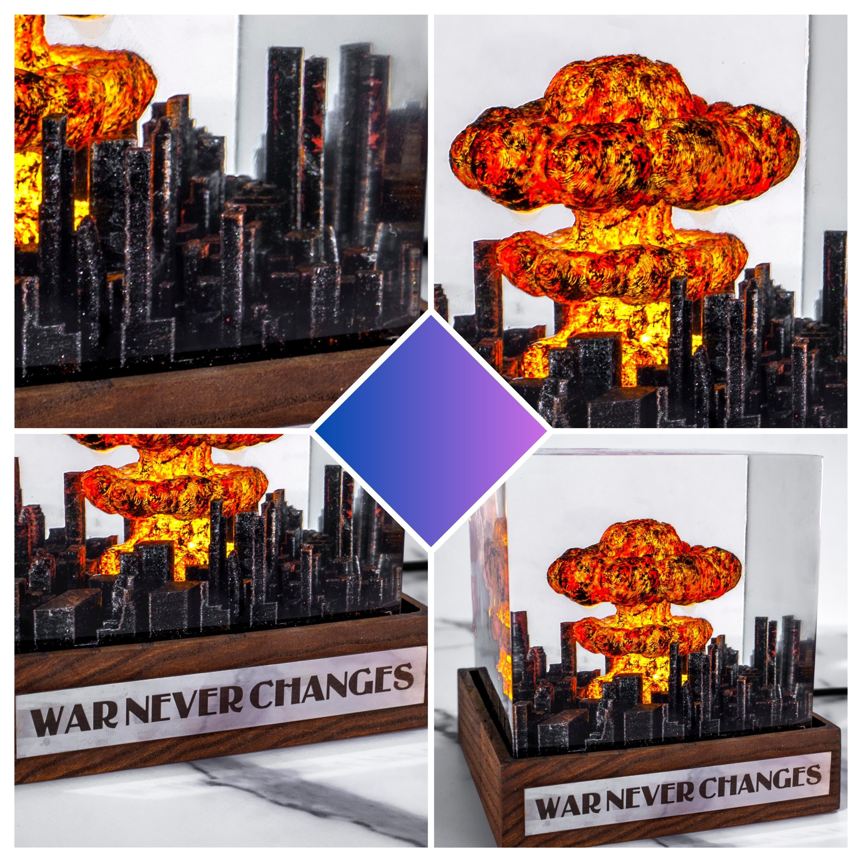Explosion Resin diorama- nuke bomb fallout 4, Atomic bomb diorama, Storm Cloud Lamp, Nuclear Bomb Explosion Resin Lamp, Fallout Inspired