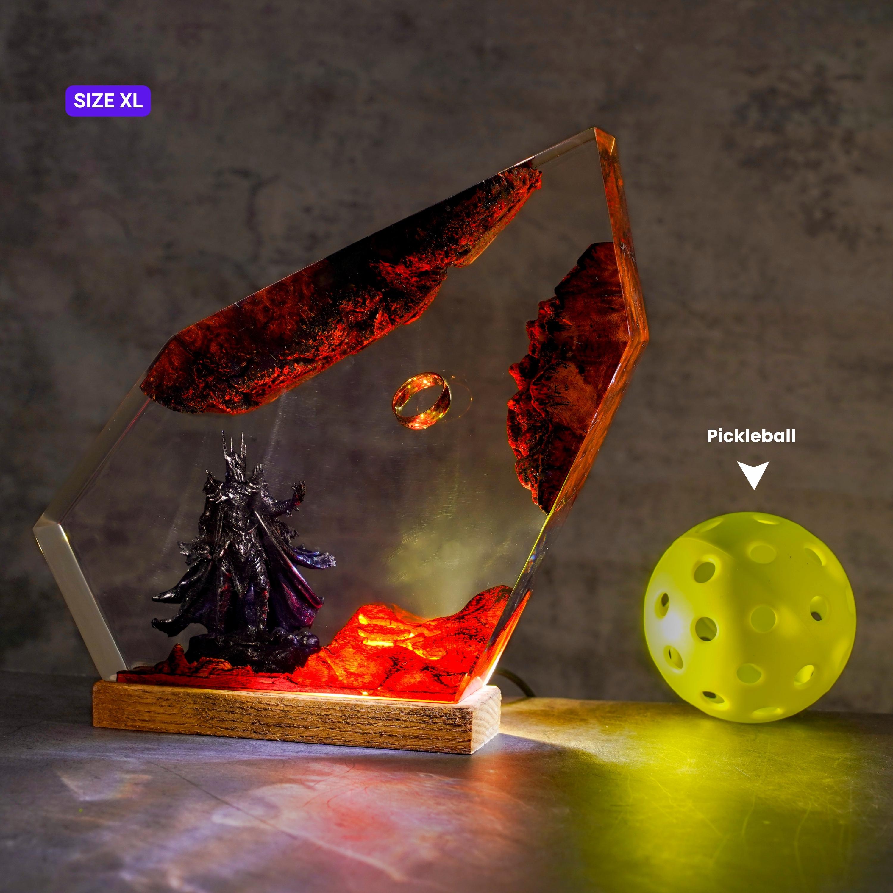 Ring of Flame Resin Night Lamp – custom resin night light, gaming decor, Lord Ring resin night light, gift for mom, sauron lamp for him