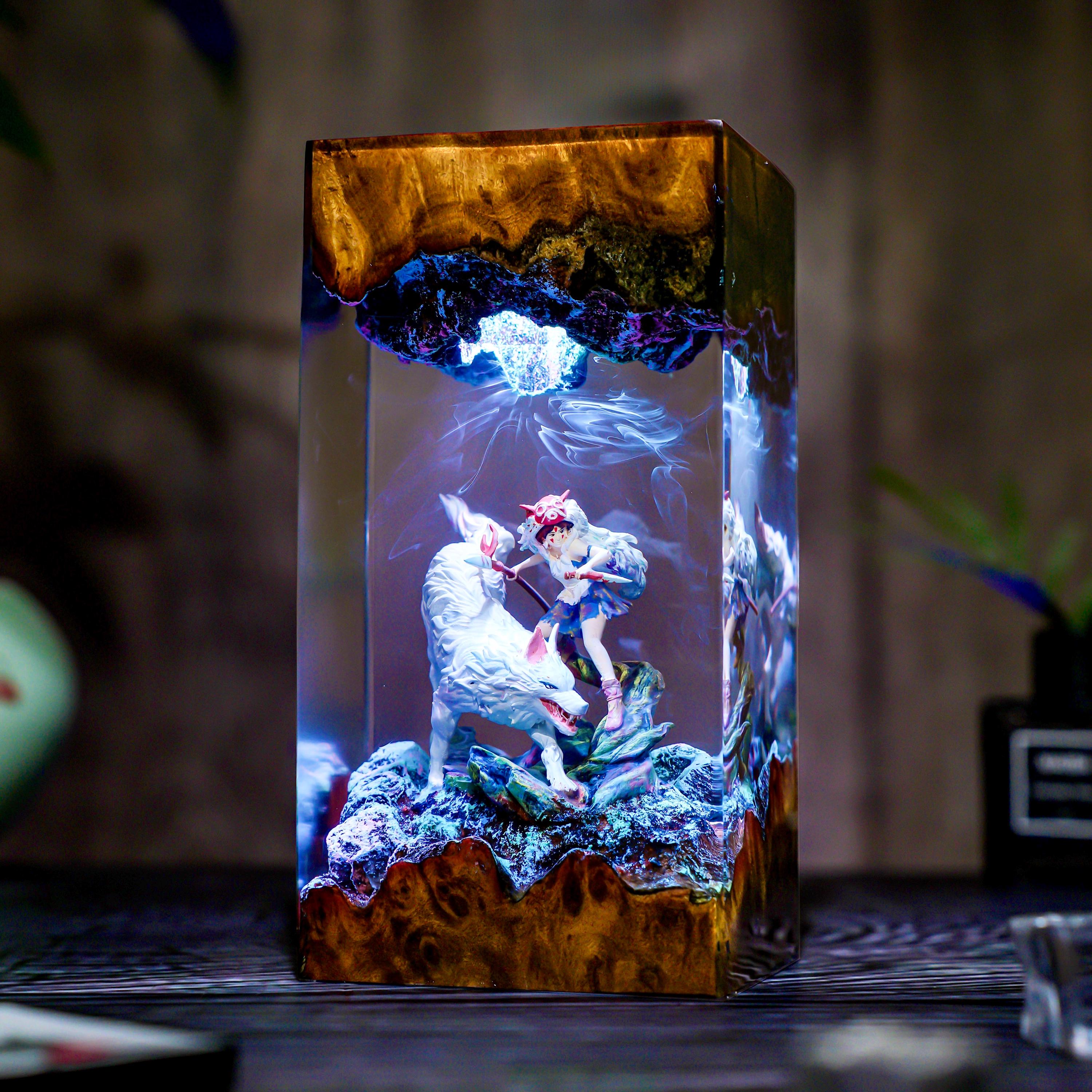 Wolf princess Lamp, hot Anime Night Light, Anime Gift, Handmade Gift, Customer Anime Lamp, Gift for Kids, Gift for Friend