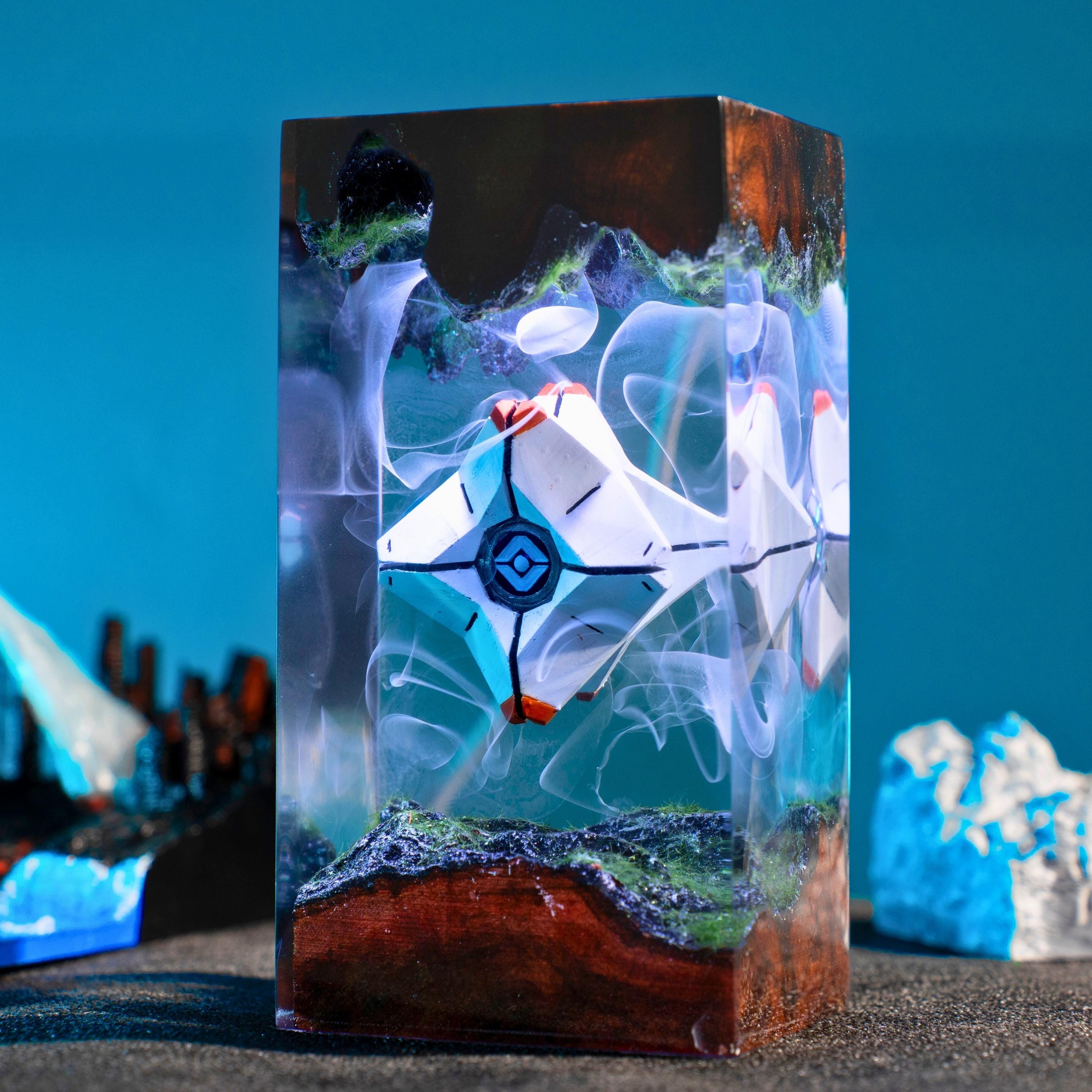 Des.tiny 2 night light, Custom anime Night Lamp, Handmade Resin Wood Lamp, christmas gift ideas for him