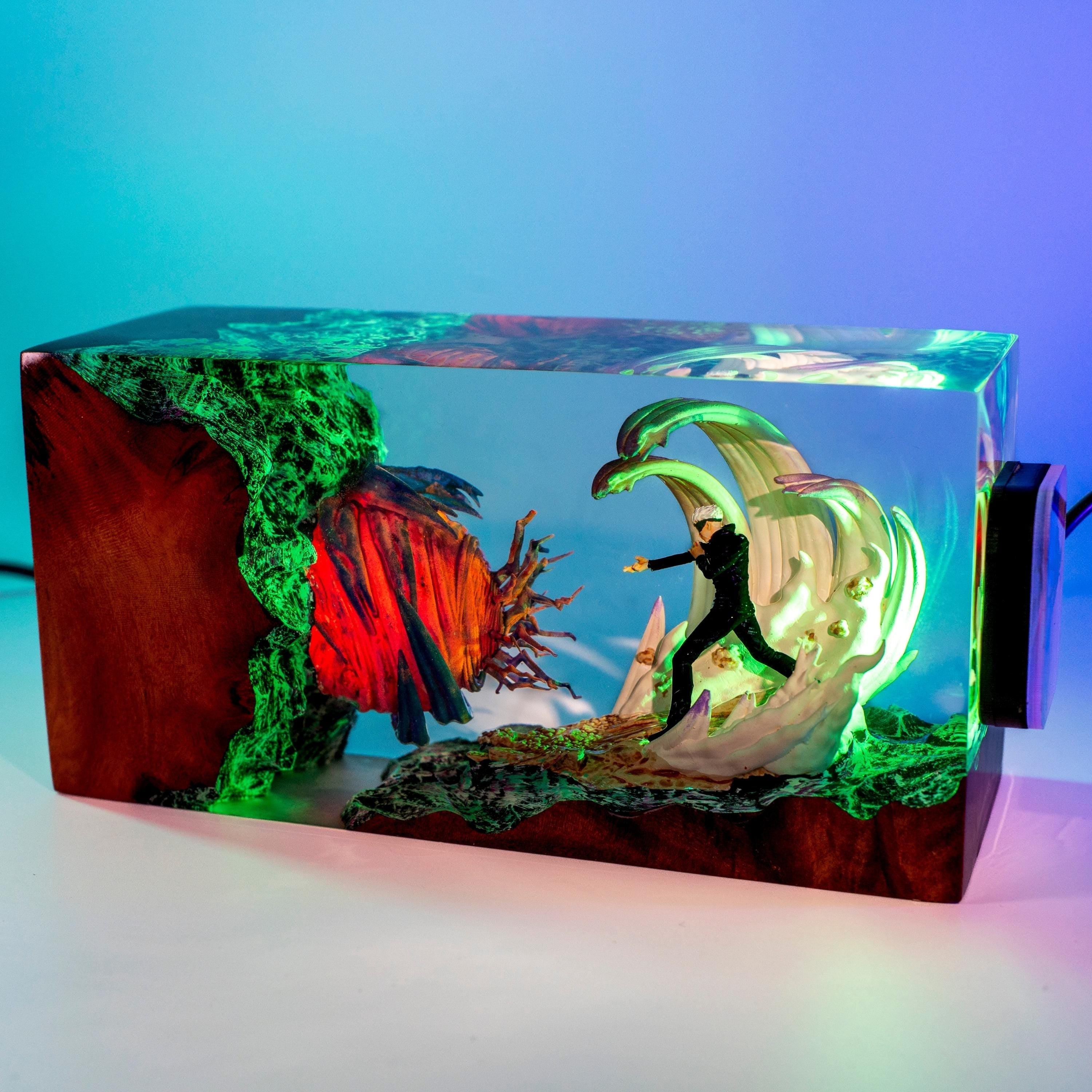 Gojo Satoru resin night light, Jujutsu Kaisen-Inspired Collectible, Otaku Room Decor Gift, Jotaro Kujo Resin Lamp, JoJo Anime Night Light