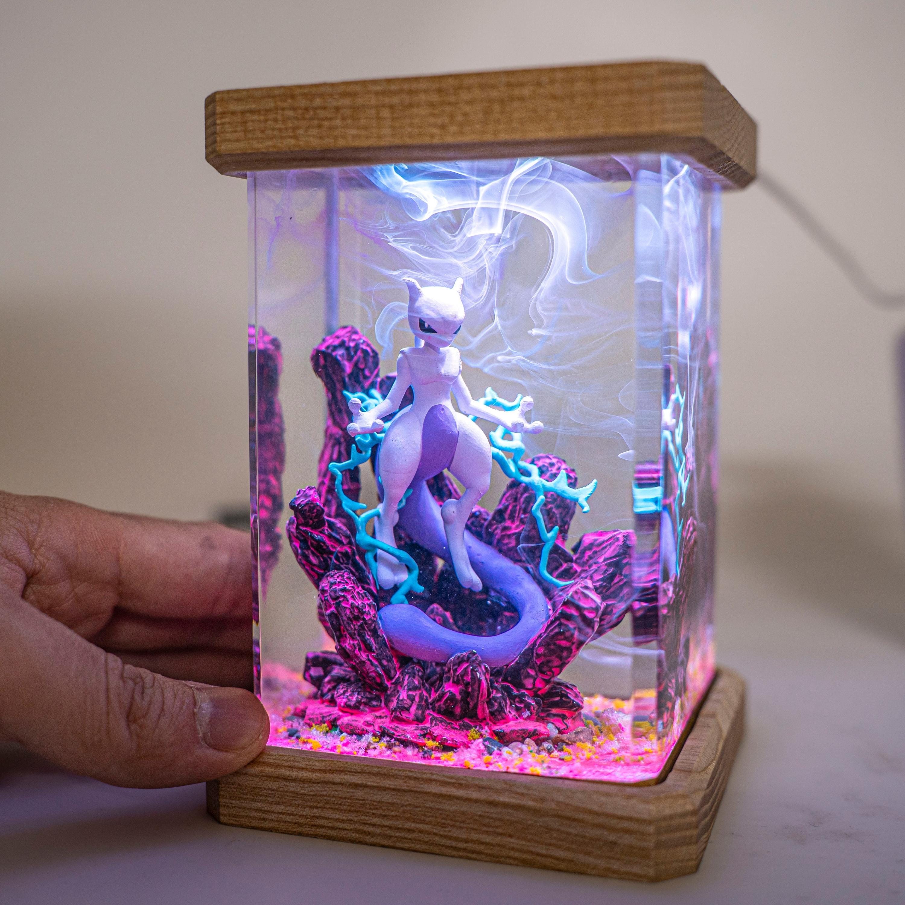 Eevee Evolution Resin Lamp, Unique Epoxy Lamp for Kid, custom night light, pokemon figure, mother's day gift ideas
