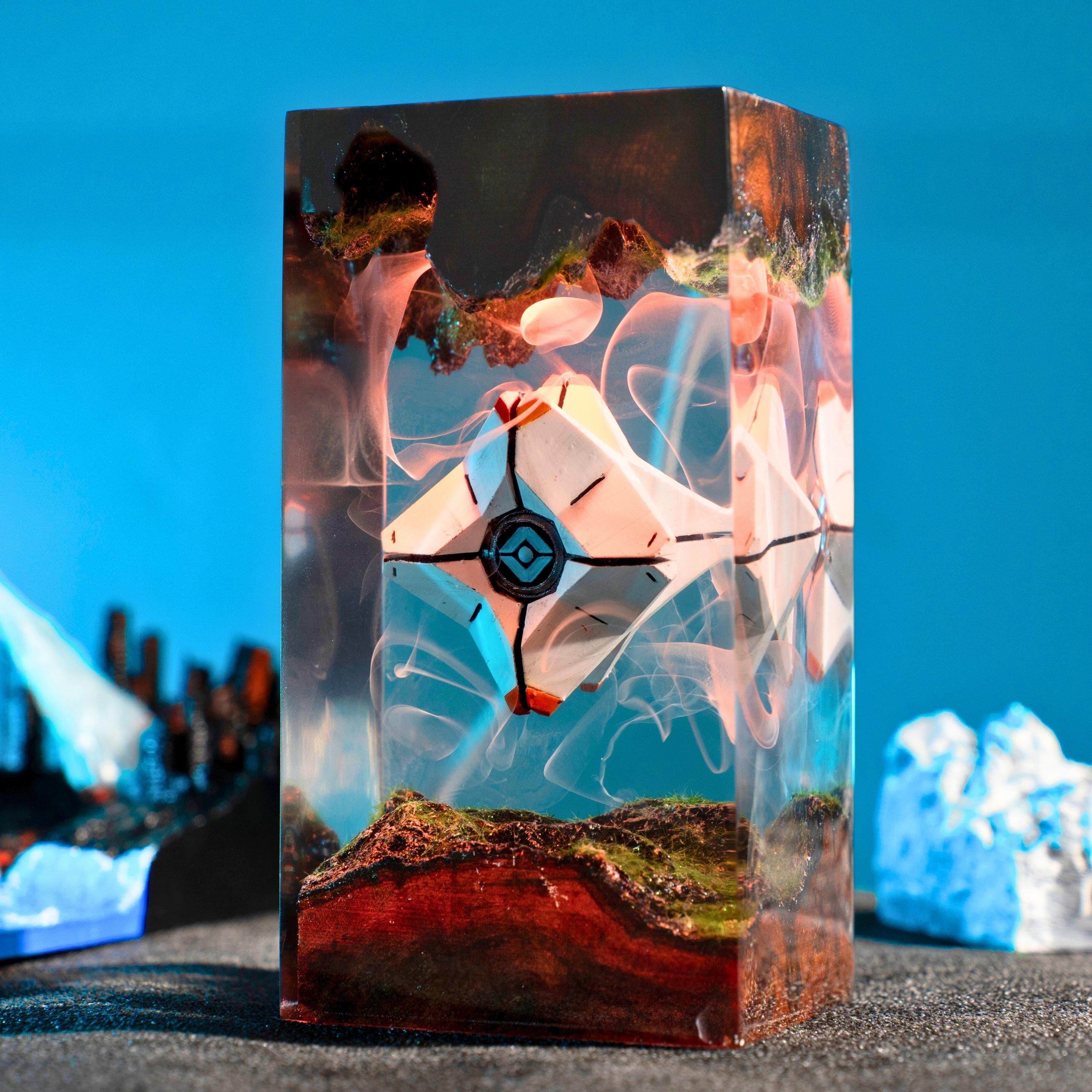 Des.tiny 2 night light, Custom anime Night Lamp, Handmade Resin Wood Lamp, christmas gift ideas for him