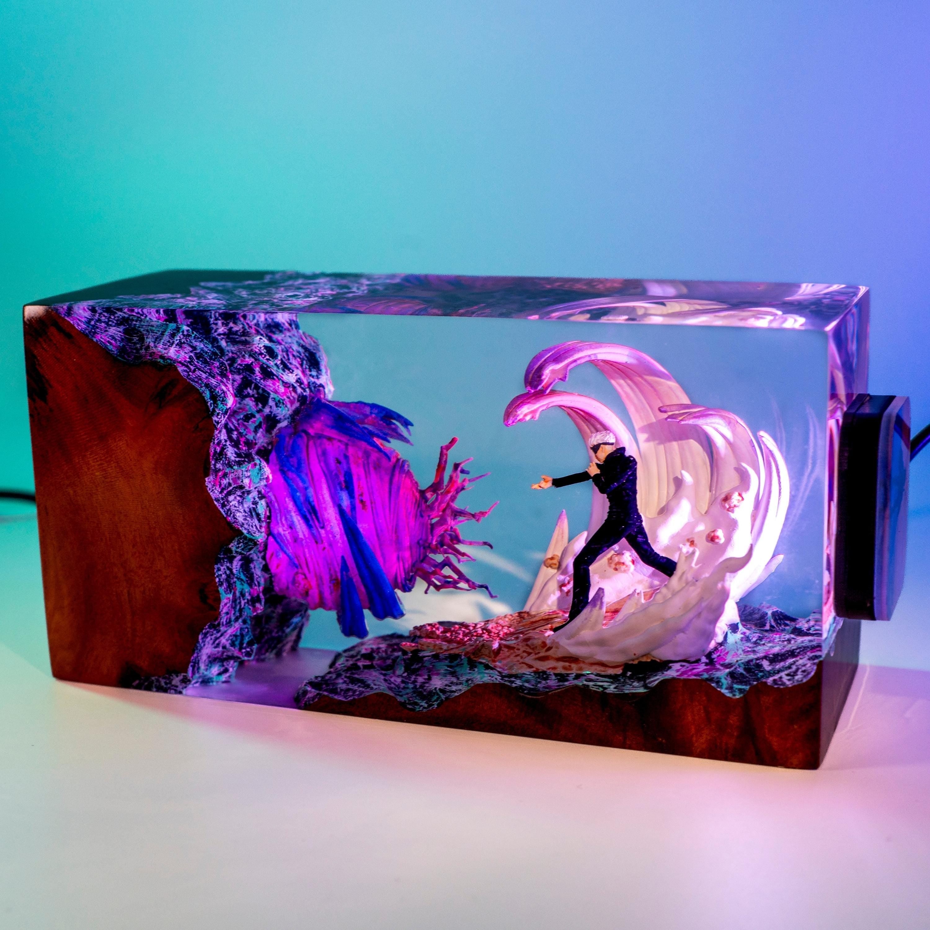 Gojo Satoru resin night light, Jujutsu Kaisen-Inspired Collectible, Otaku Room Decor Gift, Jotaro Kujo Resin Lamp, JoJo Anime Night Light