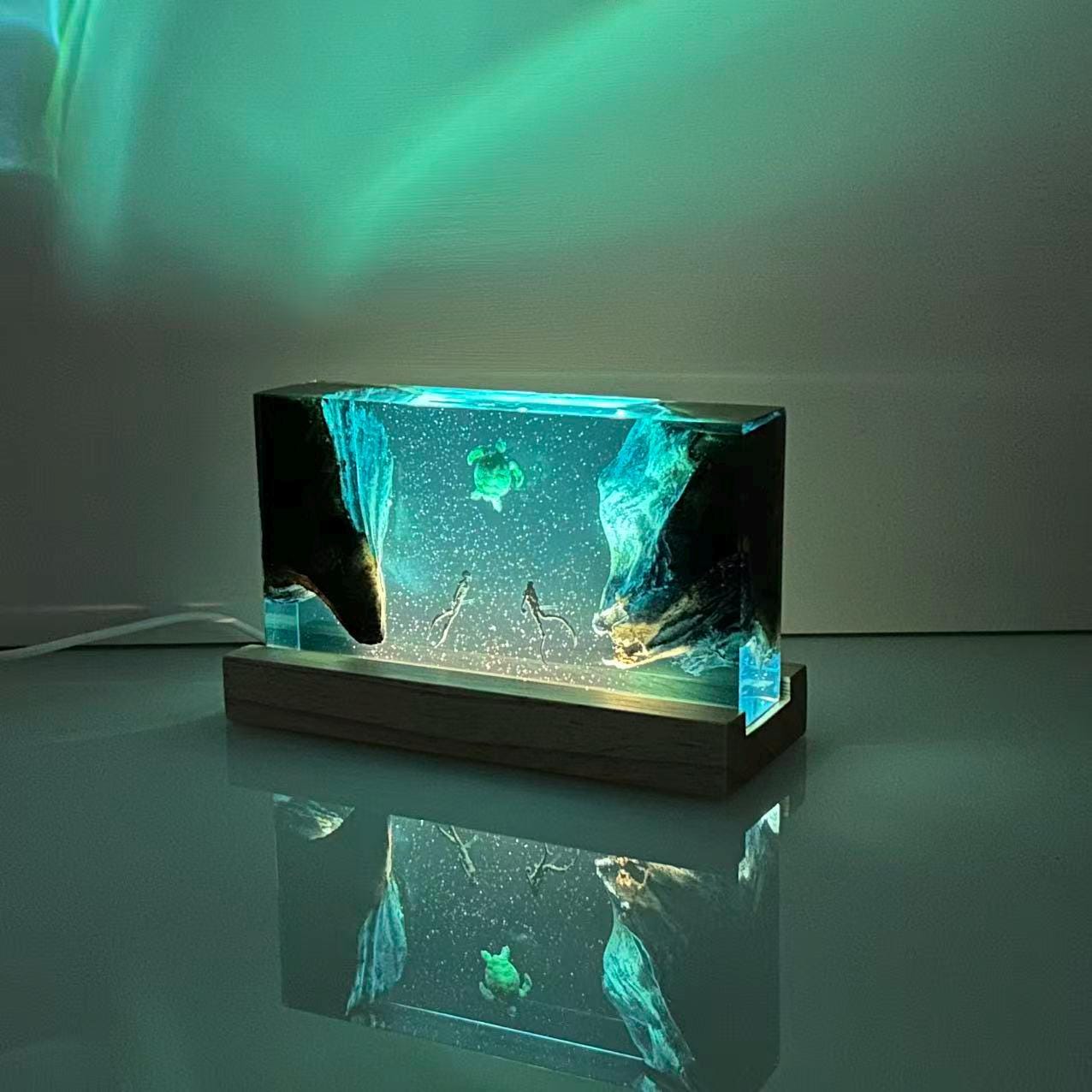 Diver Night Light, Personalized Entryway Decorations, Slightly Flawed Resin Artwork, Halloween Gift, Christmas Gift