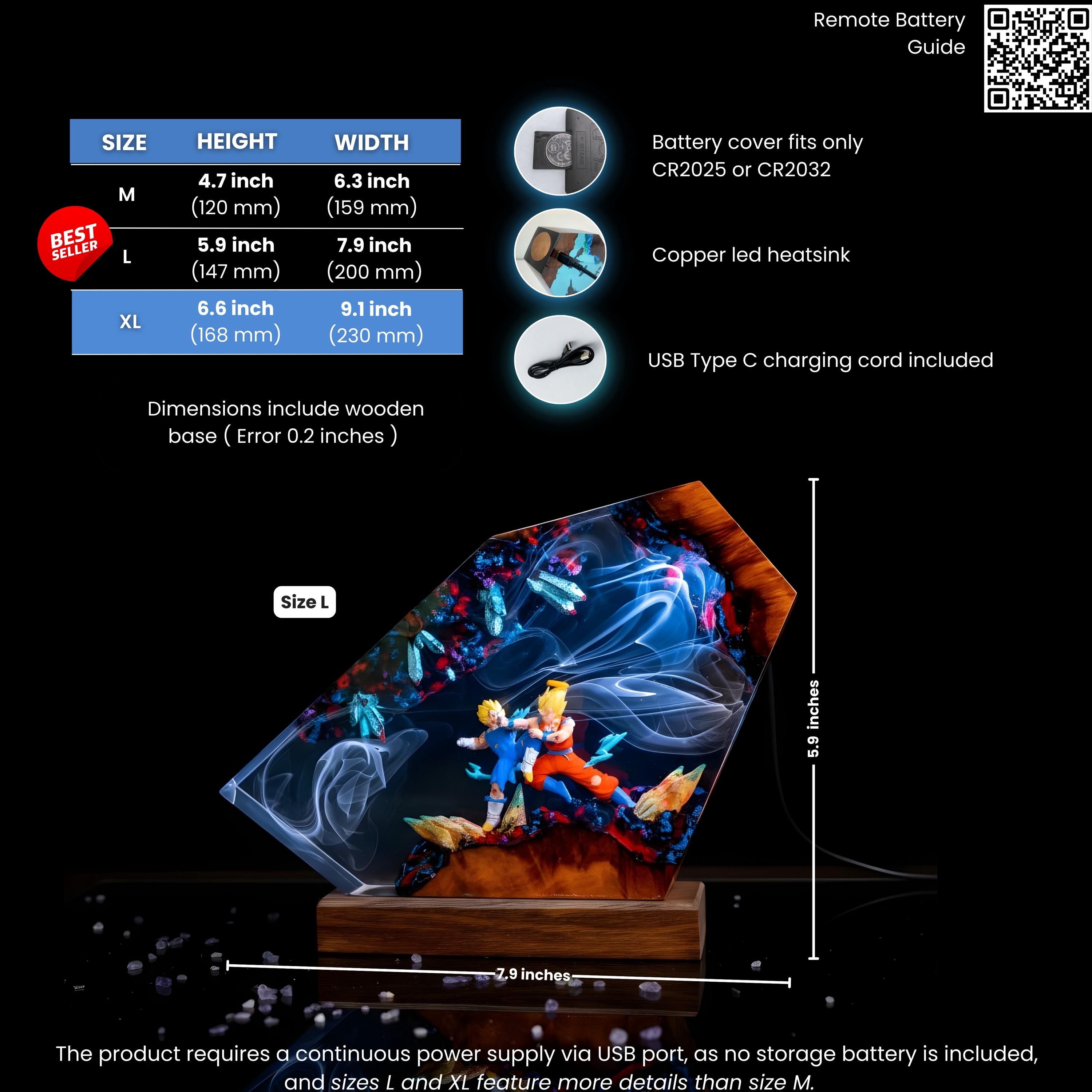 Dragon ball Majin Son goku and vegeta resin night light, anime resin lamp, playroom decore for him, Unique Gift for Anime Lovers