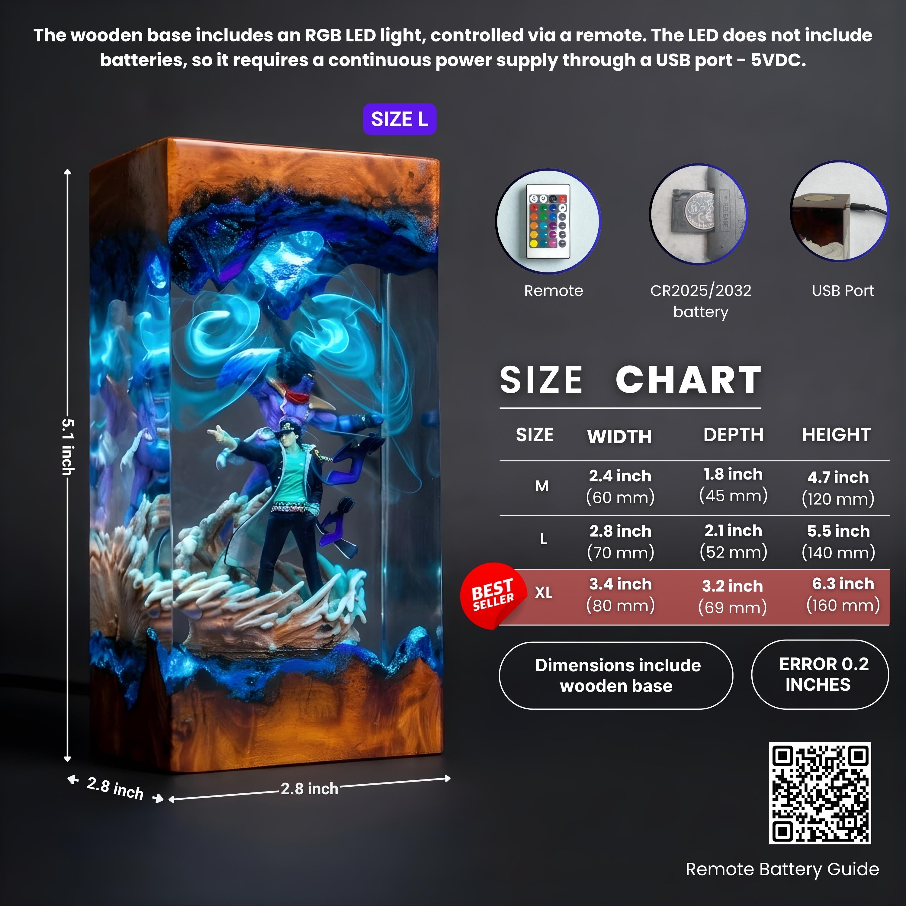 Gojo Satoru resin night light, Jujutsu Kaisen-Inspired Collectible, Otaku Room Decor Gift, Jotaro Kujo Resin Lamp, JoJo Anime Night Light