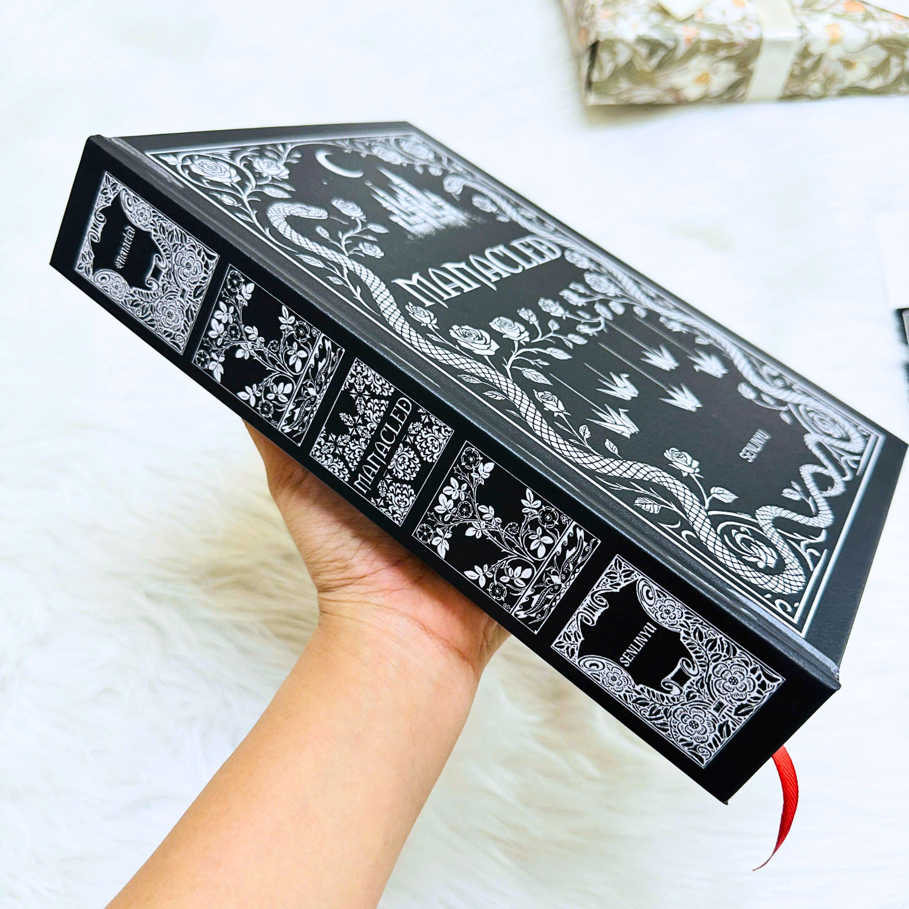 Manacled Illustrated Hardcover Book – Collector Edition Novel | Handmade Rebound Dark Romance | Art Prints & Bookmark Set