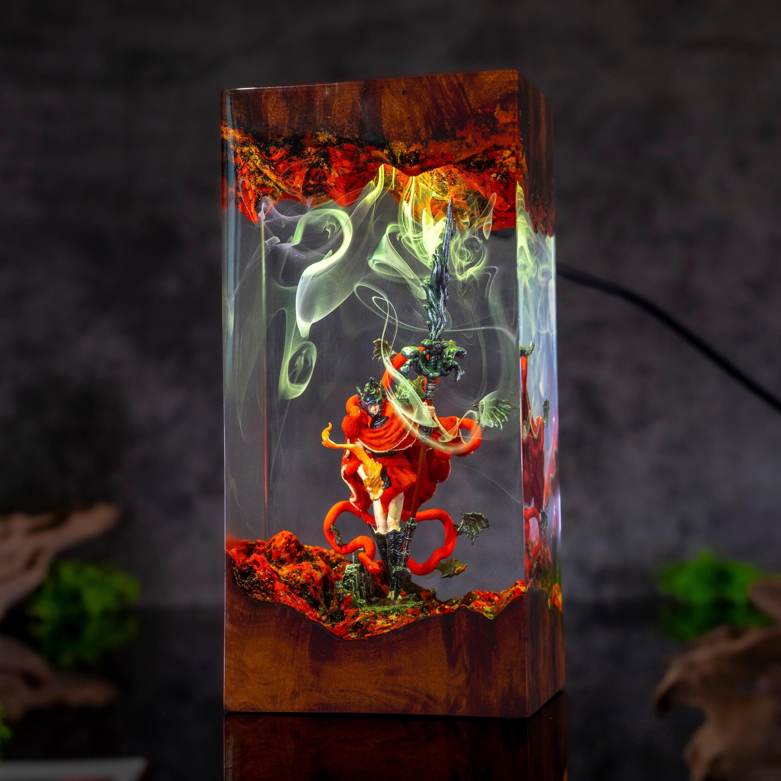 The tarnished resin night light, Elden Ring Resin Lamp, gift ideas for him, home decor gift, the tarnished figure, Messmer Elden Ring Lamp