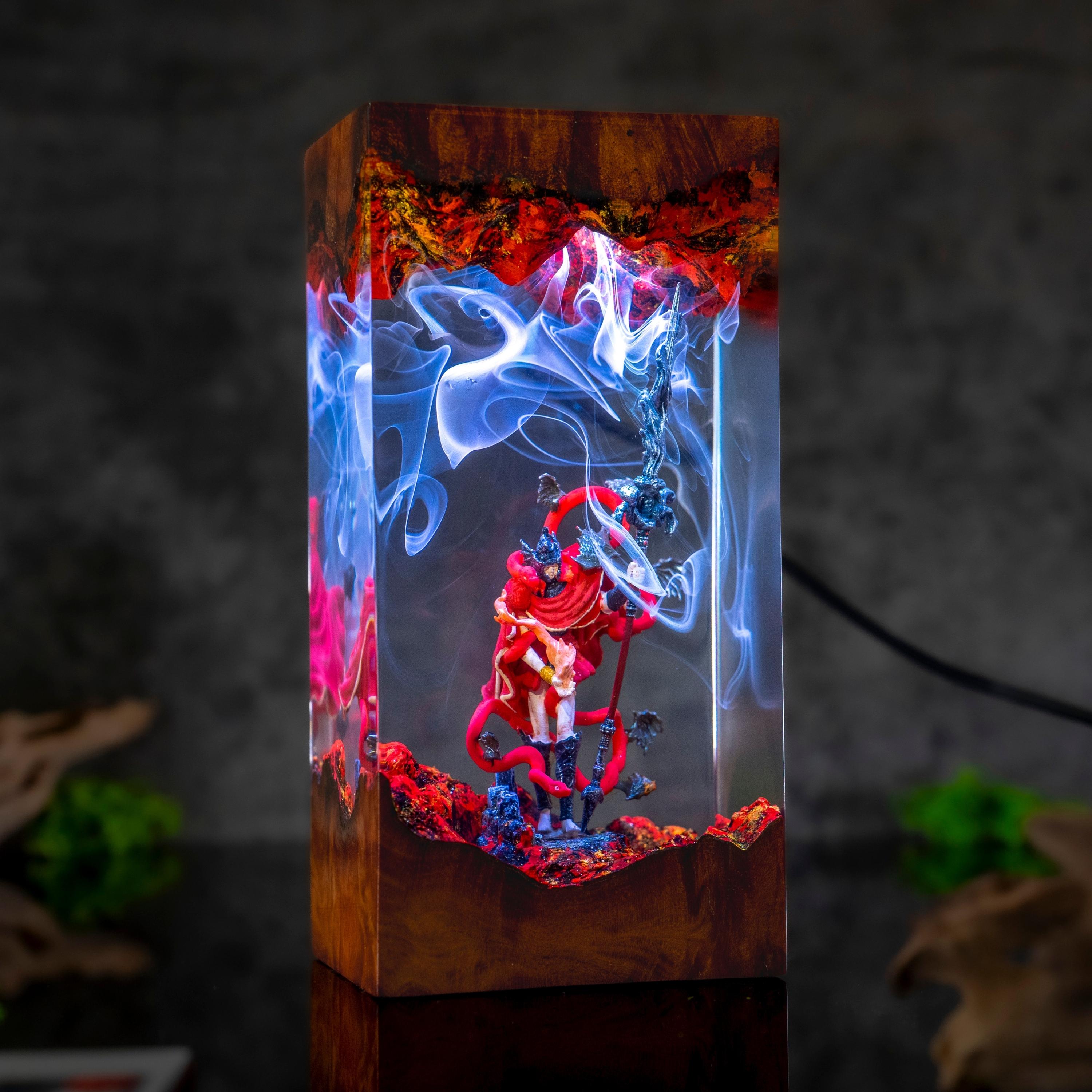 The tarnished resin night light, Elden Ring Resin Lamp, gift ideas for him, home decor gift, the tarnished figure, Messmer Elden Ring Lamp