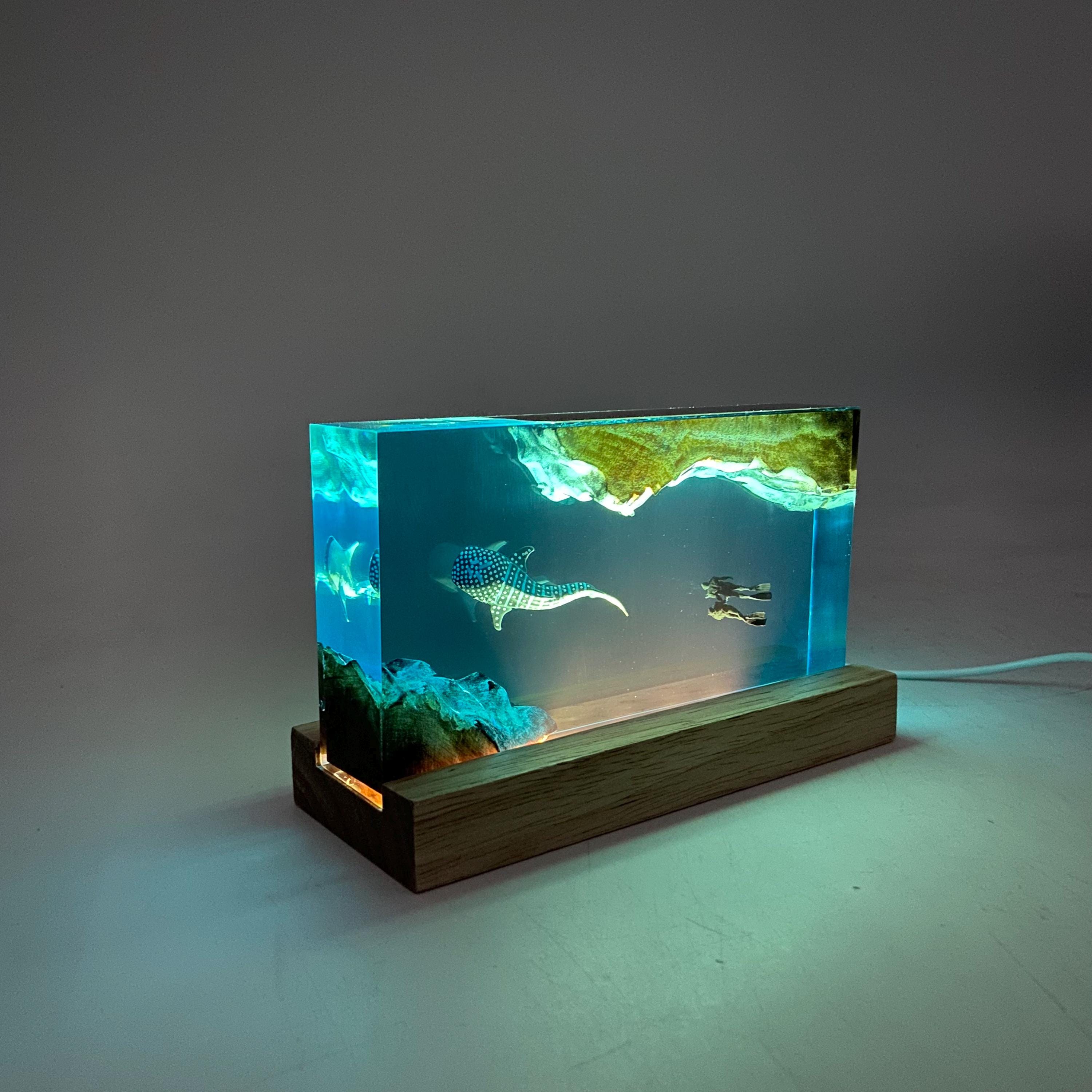 Whale Shark Cube Resin Lamp, Home Decor, Personalized Gifts, Halloween Gifts, Christmas Gifts, Handmade Gifts for Kids, Divers Crafts