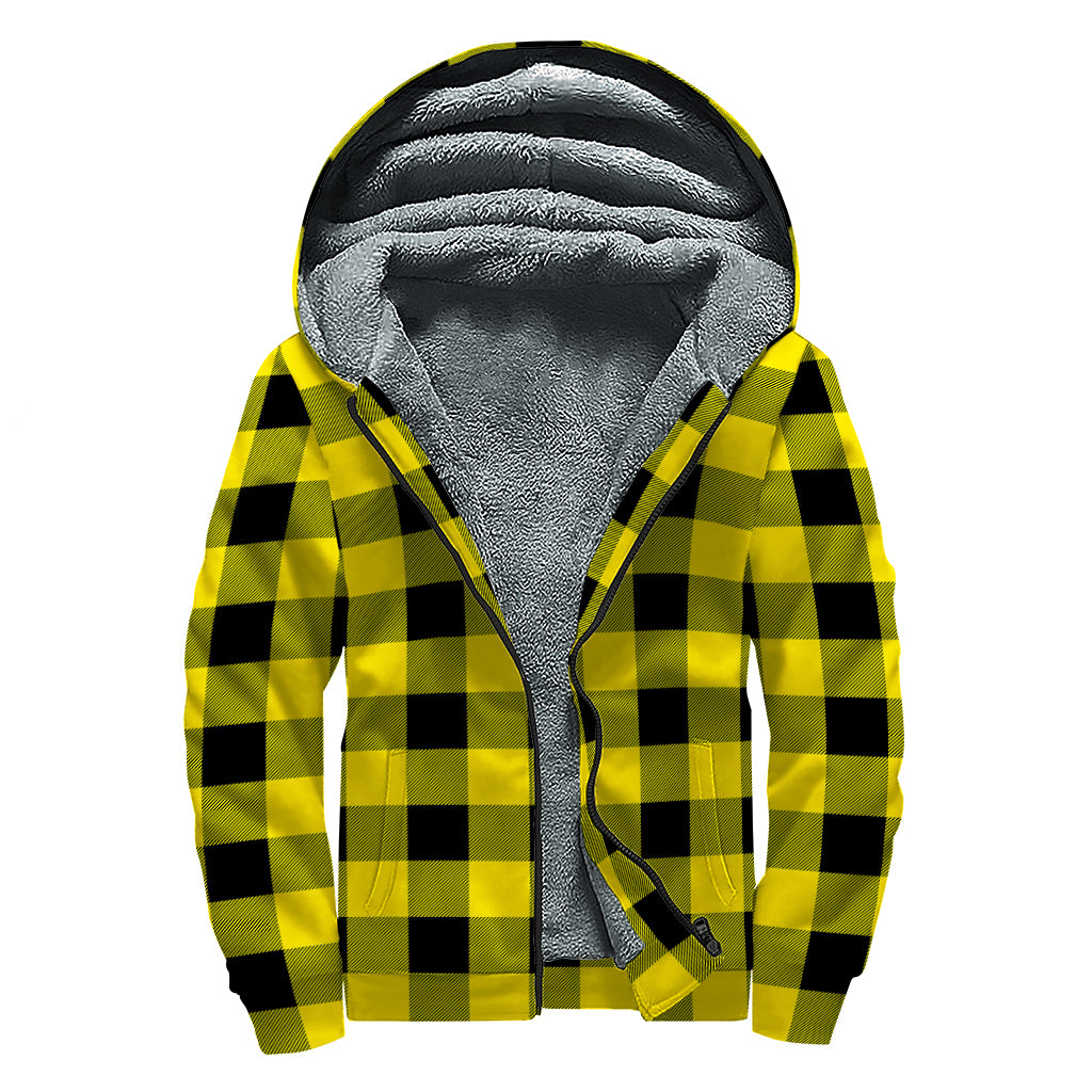 Groovy Buffalo Check Print Sherpa Lined Zip Up Hoodie for Free-Spirited Hippies - 1