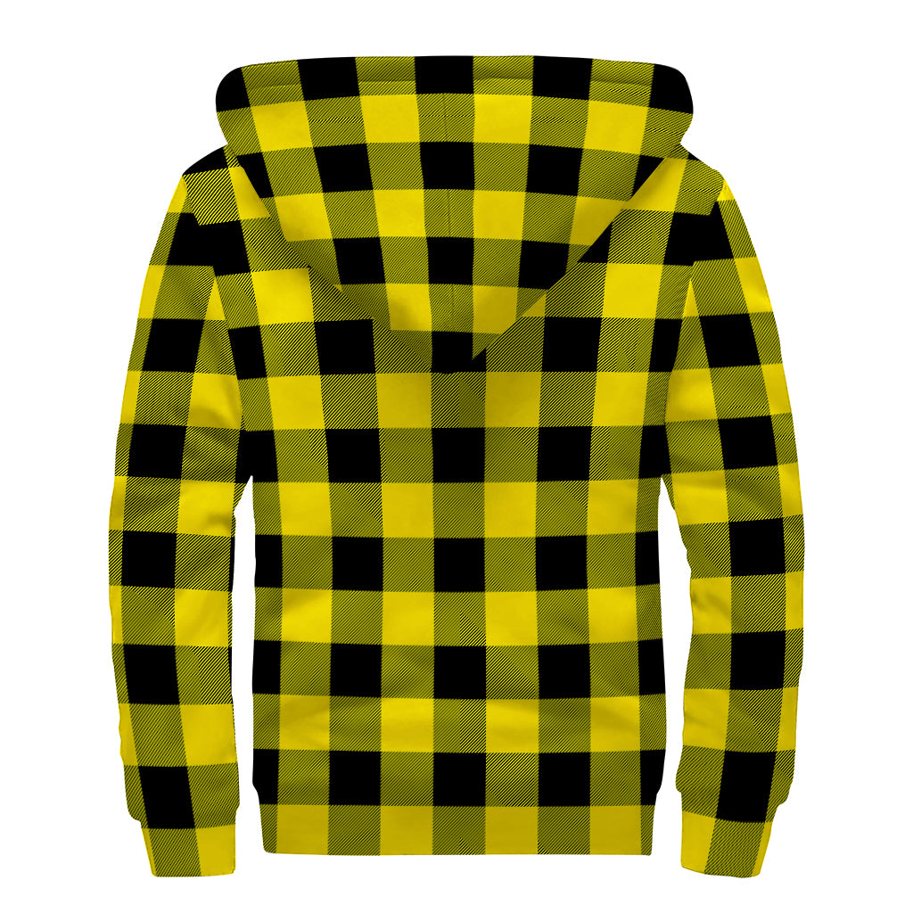 Groovy Buffalo Check Print Sherpa Lined Zip Up Hoodie for Free-Spirited Hippies - 2