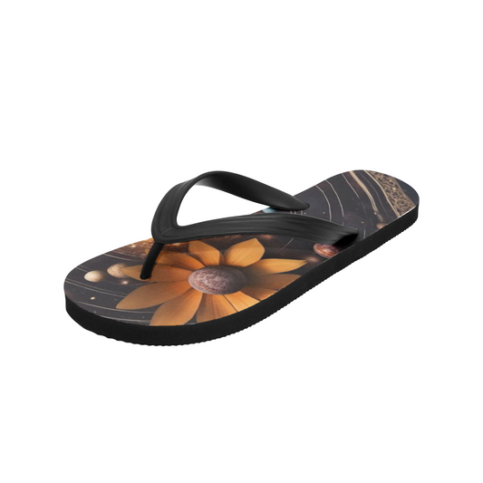 Emerald Blossoms - Floral Planet Unisex Flip Flops For Hippies