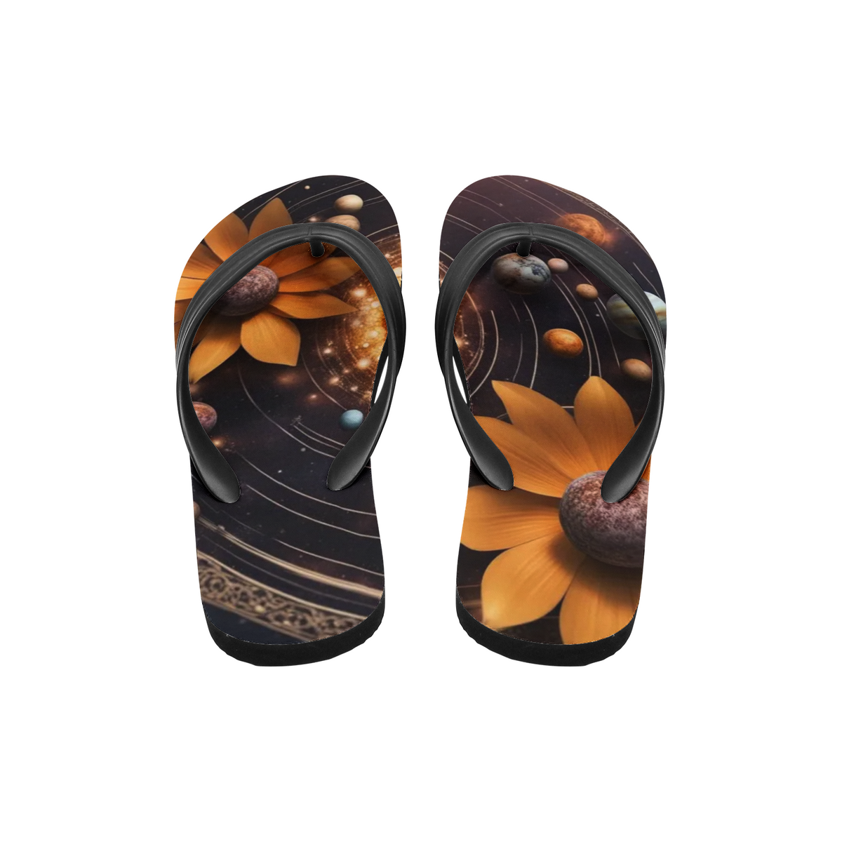 Emerald Blossoms - Floral Planet Unisex Flip Flops For Hippies