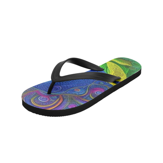 Emerald Blossoms - Heal Yourself Unisex Flip Flops for Hippies