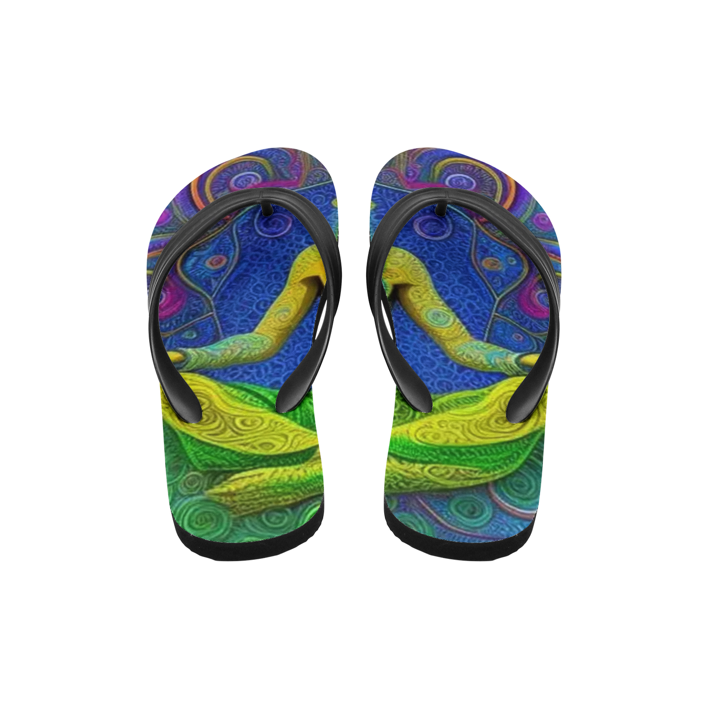 Emerald Blossoms - Heal Yourself Unisex Flip Flops for Hippies