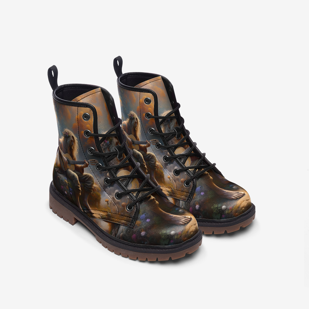 Emerald Blossoms - All Alone With The Guitar Casual Leather Lightweight Boots For Hippies