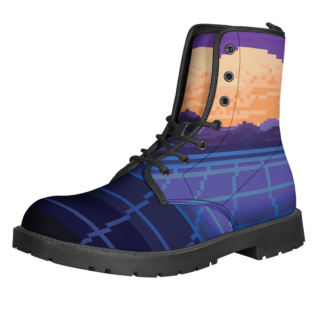 Groovy 8-Bit Pixel Leather Boots for the Modern Hippie - 1