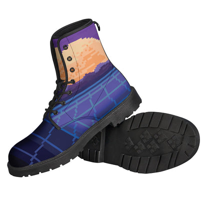 Groovy 8-Bit Pixel Leather Boots for the Modern Hippie - 2