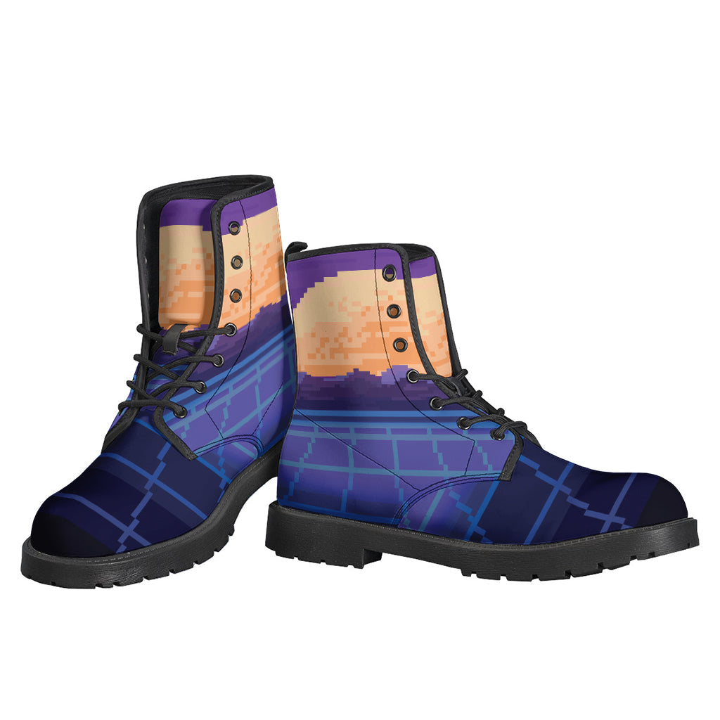 Groovy 8-Bit Pixel Leather Boots for the Modern Hippie - 3