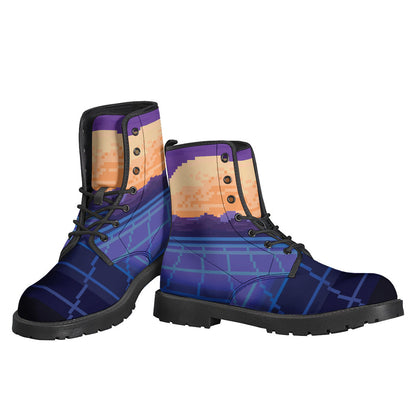 Groovy 8-Bit Pixel Leather Boots for the Modern Hippie - 3