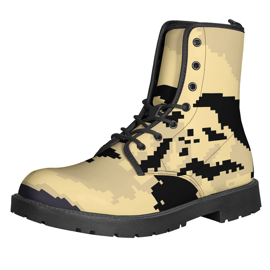 Boho Babe: 8-Bit Pixel Halloween Bat Leather Boots for the Hippie Fashionista - 1