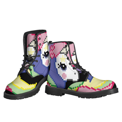 Groovy 8-Bit Pixel Unicorn Leather Lightweight Boots - 3