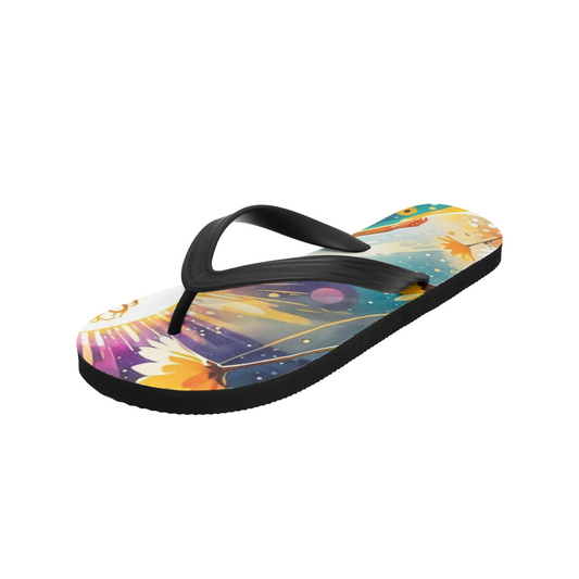 Emerald Blossoms - Shinning Fairy Unisex Flip Flops For Hippies