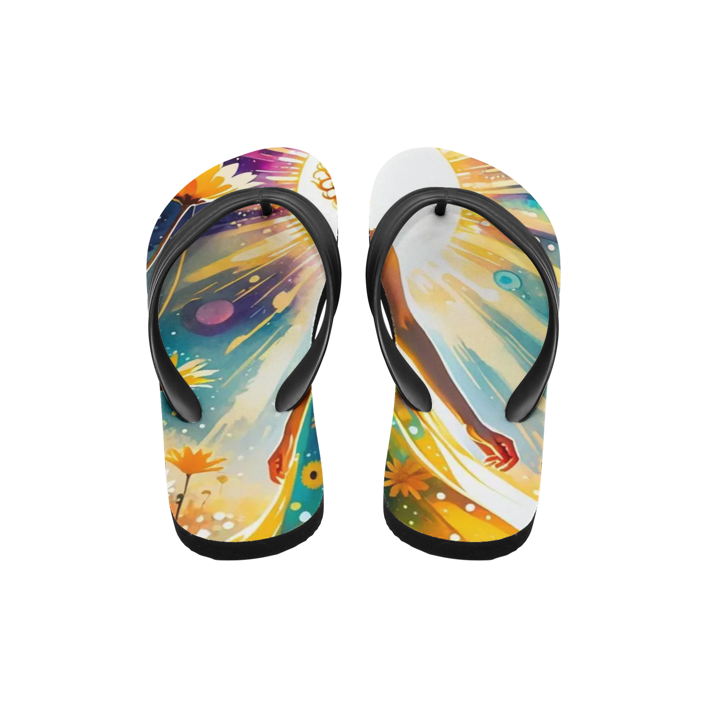 Emerald Blossoms - Shinning Fairy Unisex Flip Flops For Hippies