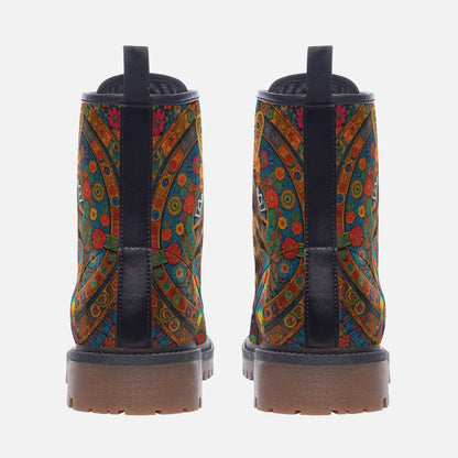 Emerald Blossoms - Bohemian Style Women Casual Leather Lightweight Boots For Hippies