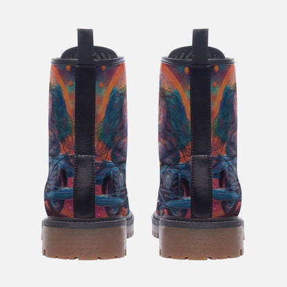 Emerald Blossoms - Hippie Hollow Horror Route Casual Leather Lightweight Boots For Hippies