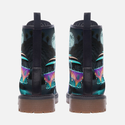 Emerald Blossoms - Travel Under The Moonlight Casual Leather Lightweight Boots For Hippies