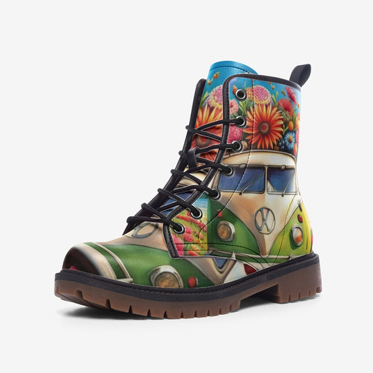 Emerald Blossoms - Summer Adventure Casual Leather Lightweight Boots for Adventurous Souls