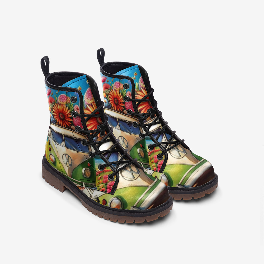 Emerald Blossoms - Summer Adventure Casual Leather Lightweight Boots for Adventurous Souls