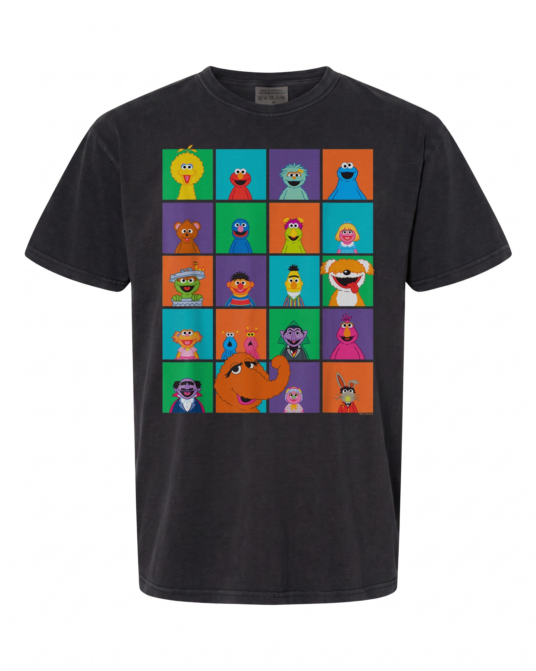 Sesame Street Character Squares T-Shirt - Fun Design for Kids | Playful Vibe
