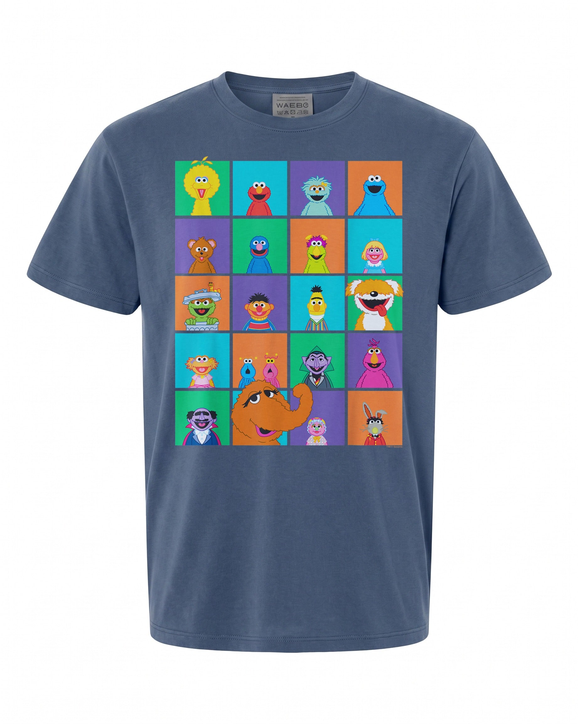 Sesame Street Character Squares T-Shirt - Fun Design for Kids | Playful Vibe