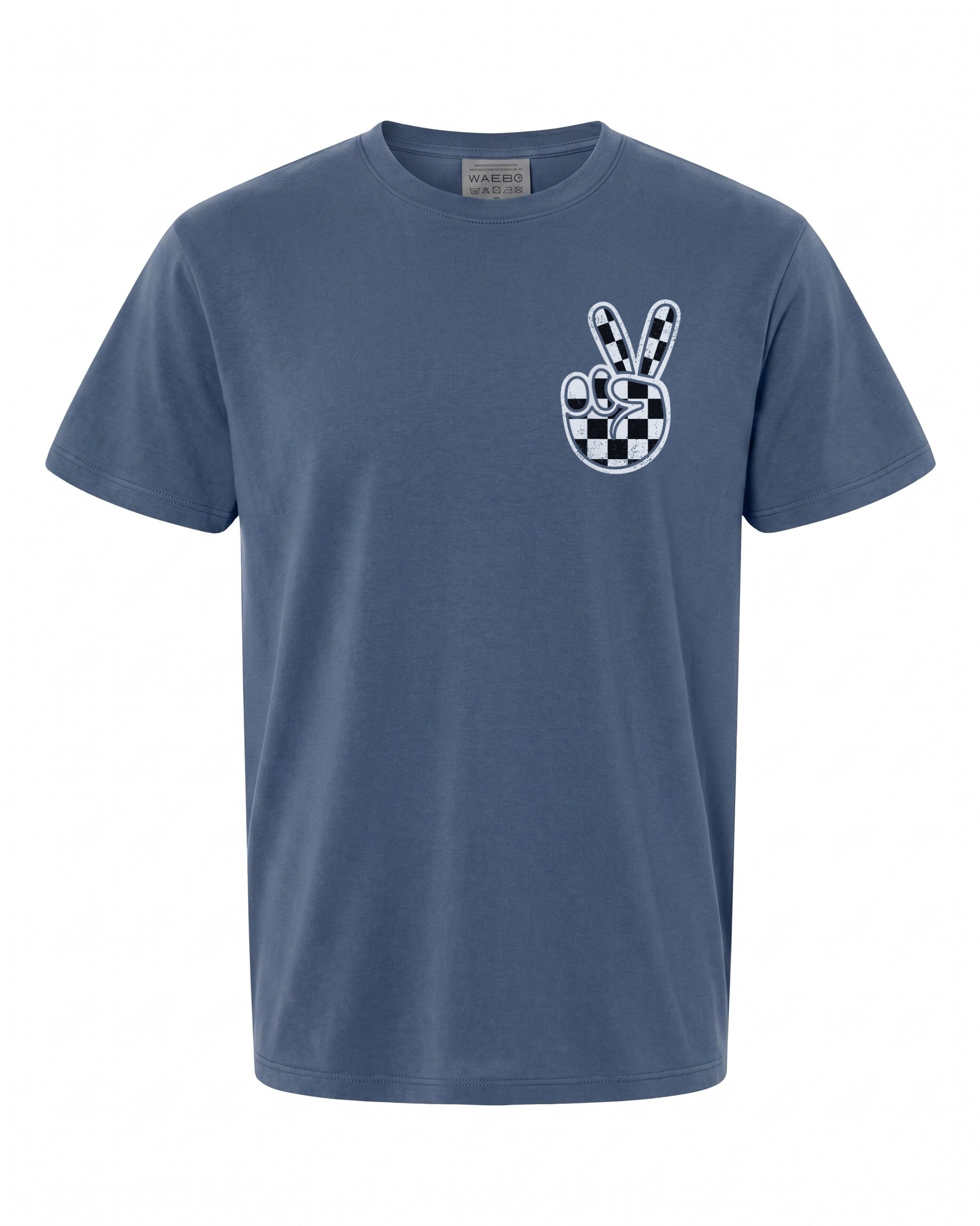 Checkered Peace Sign Racing Flag T-Shirt - Perfect for Race Fans | Cool Vibe