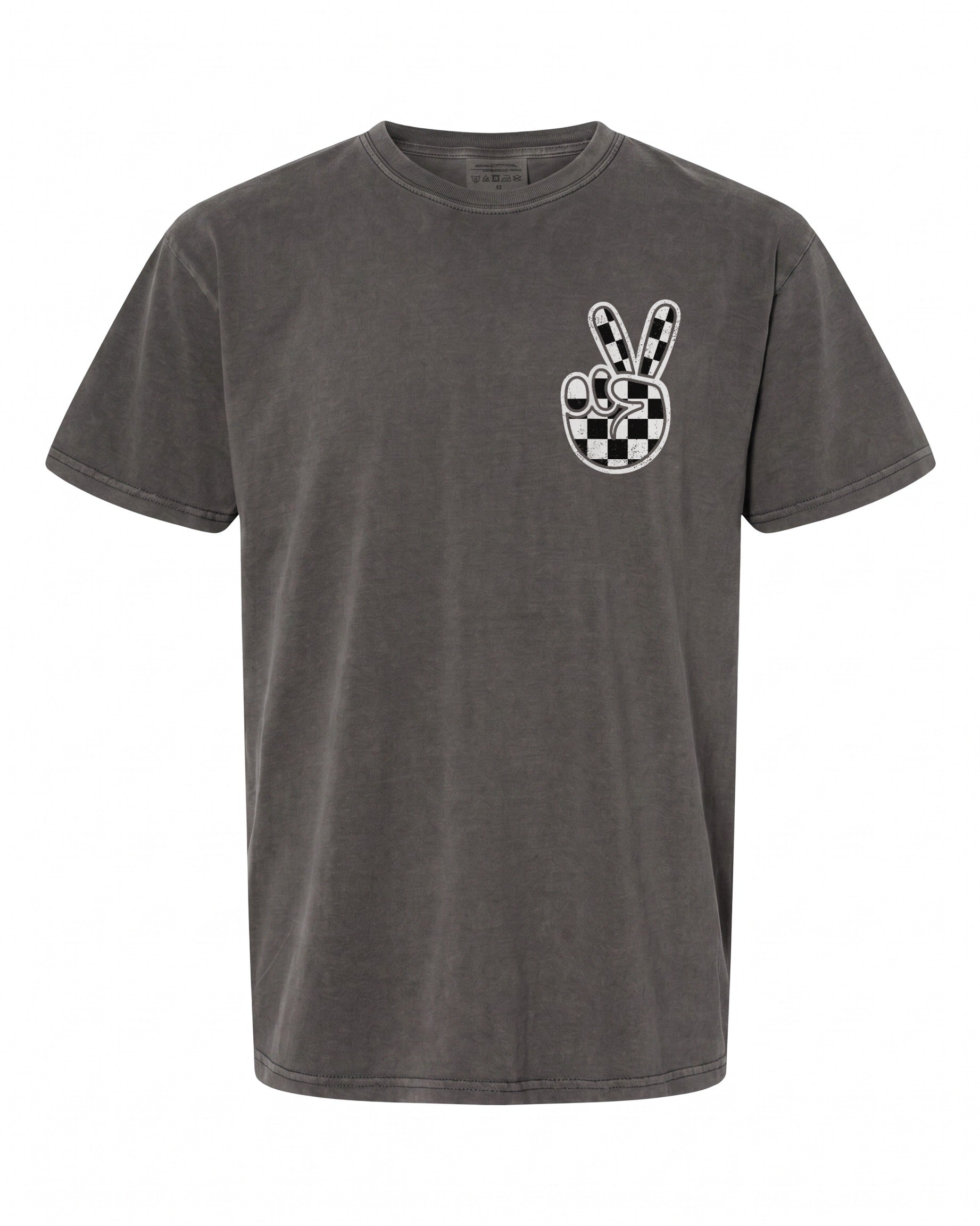 Checkered Peace Sign Racing Flag T-Shirt - Perfect for Race Fans | Cool Vibe