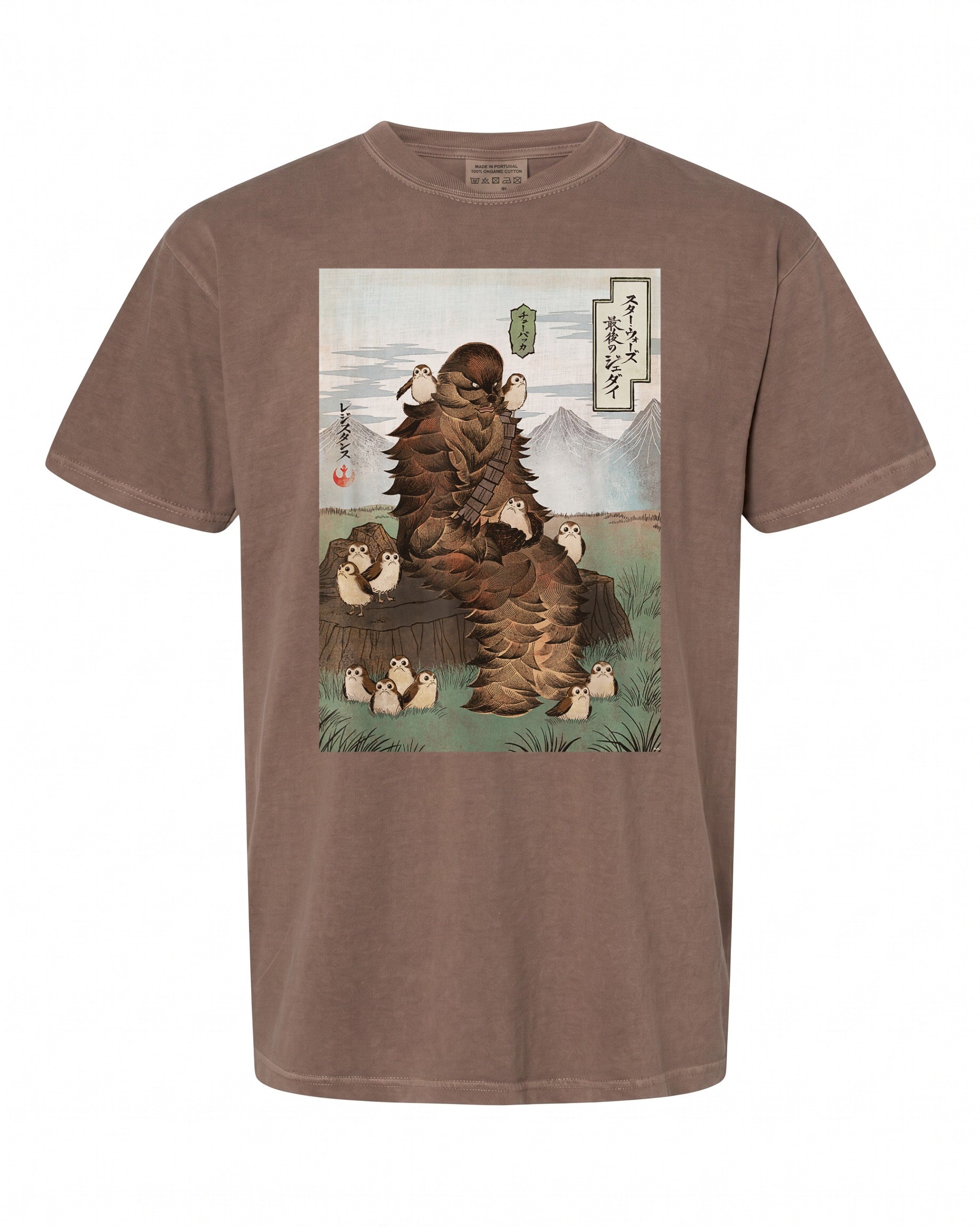Star Wars Chewbacca and Porgs T-Shirt - Unique Japanese Art Style