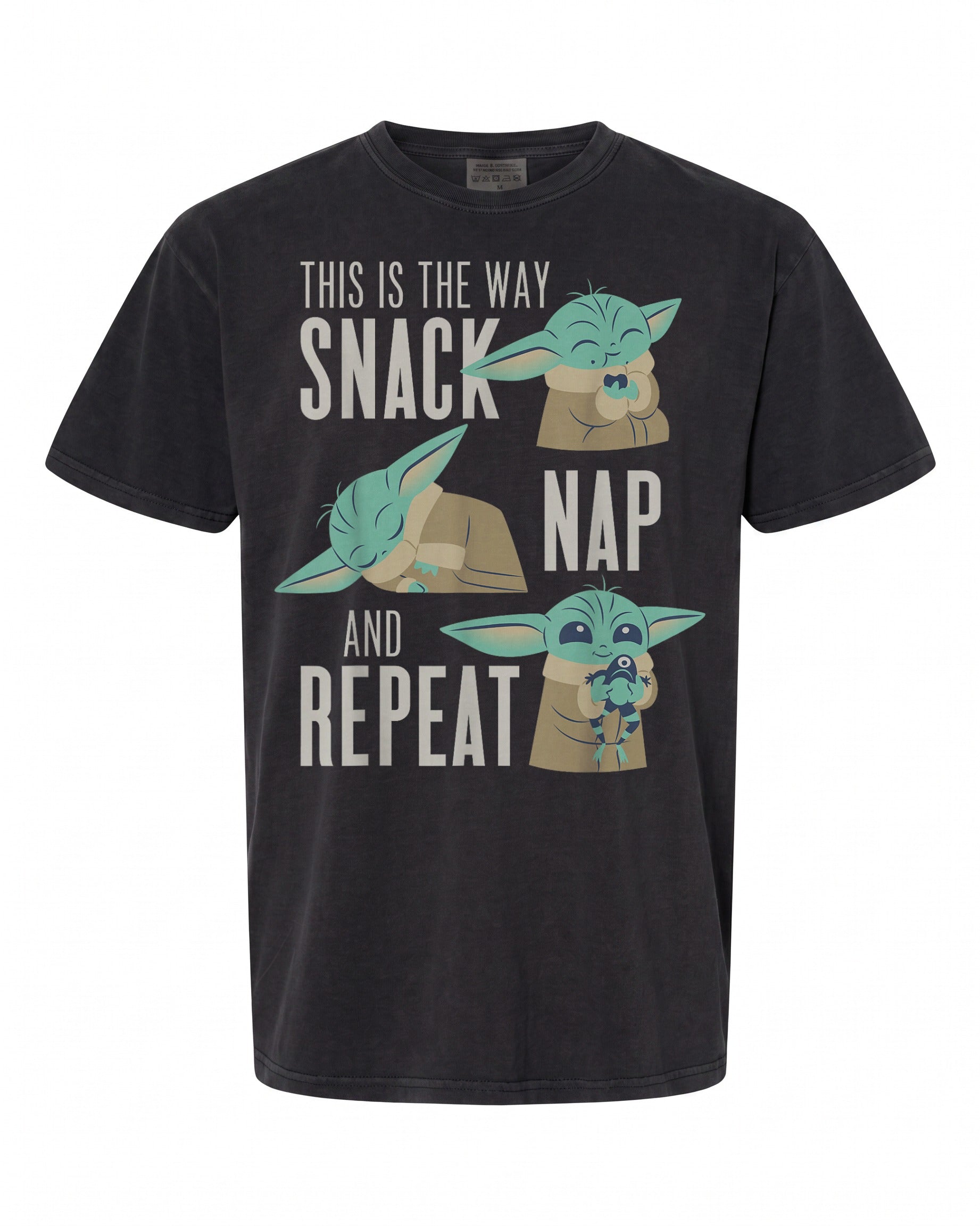 Star Wars The Mandalorian Grogu Snack Nap Repeat T-Shirt - Perfect for Fans