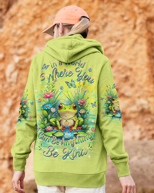 Emerald Blossoms - "Be Kind" Frog All Over Print Shirt