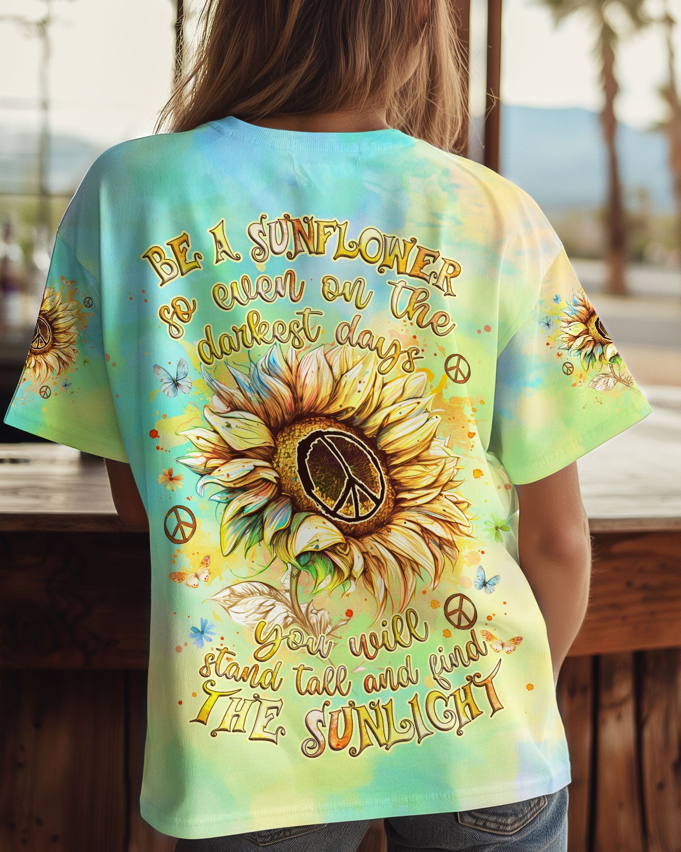 Emerald Blossoms - Be a Sunflower All Over Print Shirt for Hippie