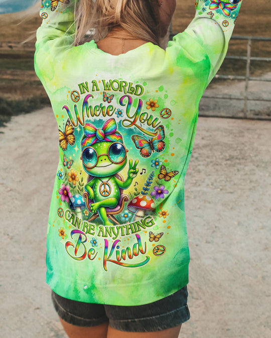 Emerald Blossoms - Be Kind Frog All Over Print Shirt For Hippies