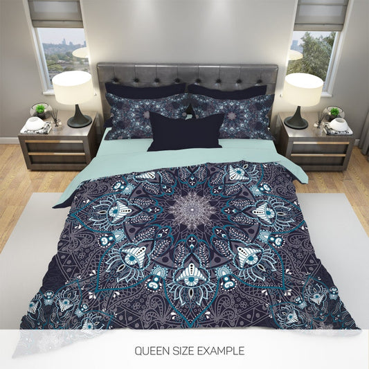 Emerald Blossoms - Boho Bedding Set For Hippies