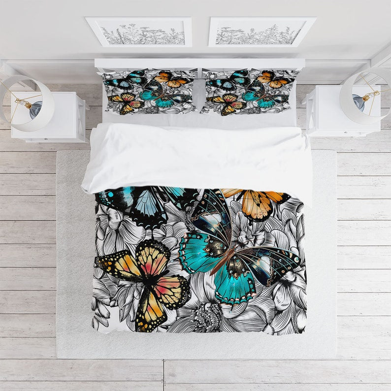 Butterfly Flower 3 Pcs Beddings For Hippies