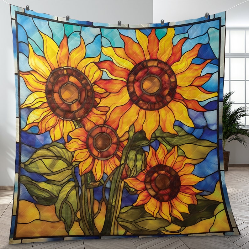 Emerald Blossoms - Colorful Sunflowers Bedding Set For Hippie